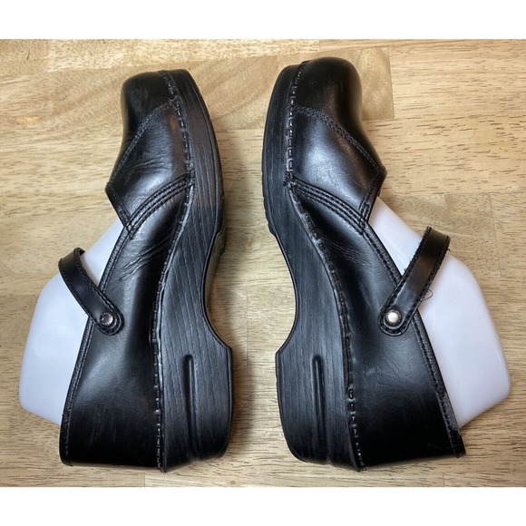 Dansko Women’s Size 40/US 9.5-10 Black Leather ‘Marcelle’ Mary Jane Comfort Clog - Picture 6 of 15